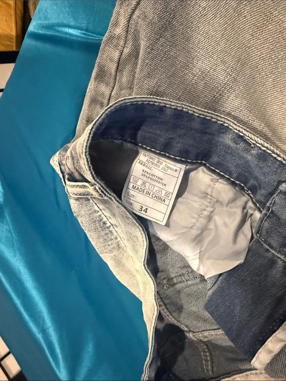 Light Blue Washed Denim Jean Shorts for Men